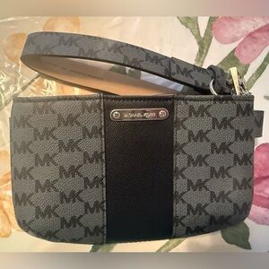Michael Kors Black and Gray Patterned Belt Bag
